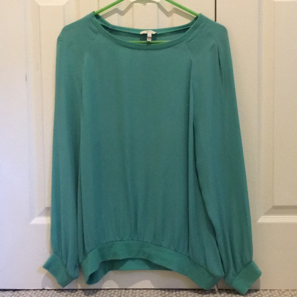 Joie Blue/Green 100% Silk Blouse Size Medium